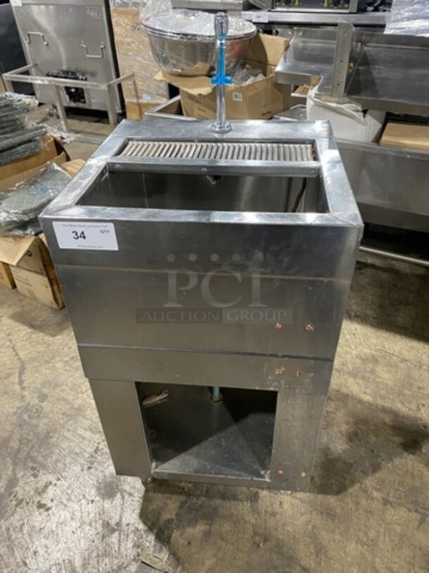 All Stainless Steel Custom Made Beverage Station With Ice Bin!