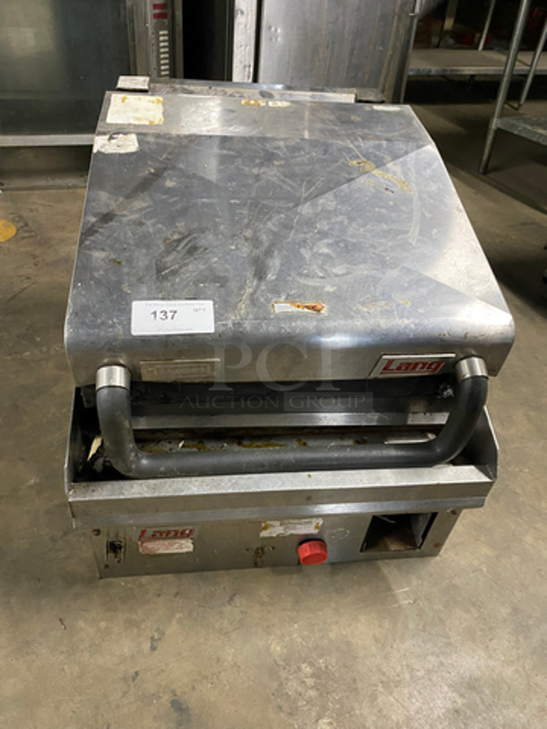 Lang Commercial Countertop Natural Gas Powered Planten 2-Sided Grill! With Side Splashes! All Stainless Steel!