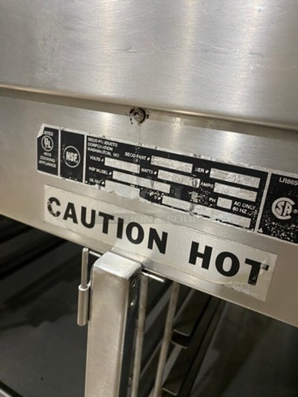 Seco Commercial Electric Powered 4 Well Steam Table! With Storage Space Underneath! All Stainless Steel! On Casters! Model: DME4 SN: 299 208V - Image 10 of 11