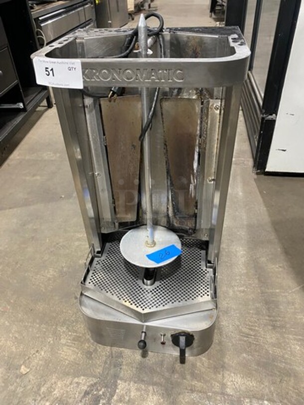 Krono Matic Commercial Natural Gas Powered Kebab/ Gyro Machine! All Stainless Steel! - Item #1058203