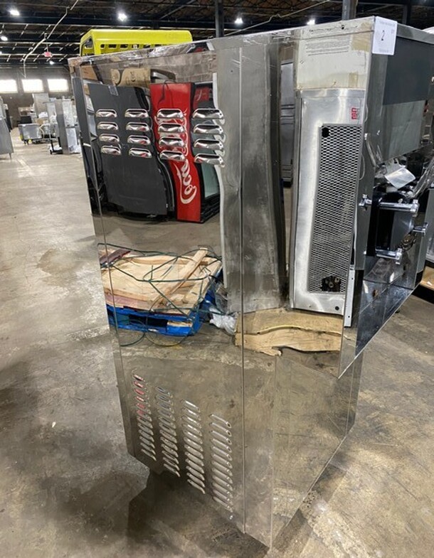 FAB! Elvaria Model Stainless Steel Commercial Air Cooled 3 Flavor w/Twist Soft Serve Ice Cream/Yogurt Machine on Commercial Casters!  MODEL 515TW  220-240V  - Image 2 of 9