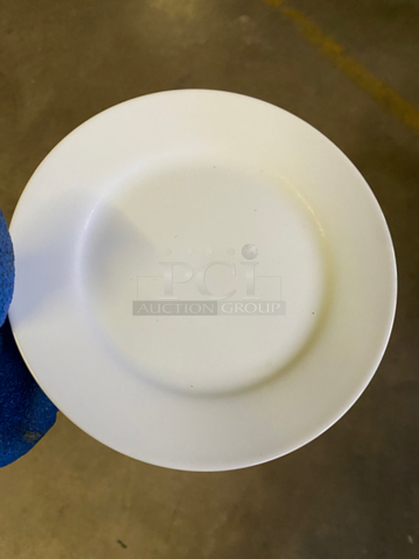 KV 7 1/2" White Ceramic Plates! Includes Black Poly Crates! 6x Your Bid! - Image 3 of 6