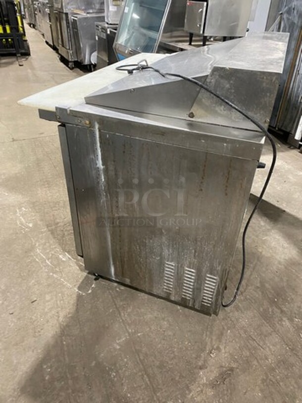 Maxx Cold Commercial Refrigerated Sandwich Prep Table! With Commercial Cutting Board! With 2 Door Storage Space Underneath! Poly Coated Racks! All Stainless Steel! On Casters! Model: MXCR48M SN: 440100 115V 60HZ 1 Phase - Image 3 of 9