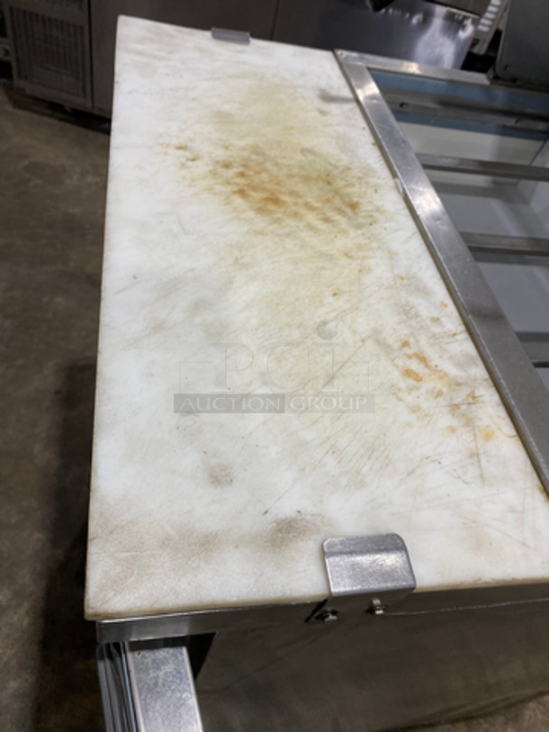 Commercial Refrigerated Sandwich Prep Table! With Commercial Cutting Board! With Single Door Storage Space Underneath! All Stainless Steel! On Casters! - Image 9 of 10