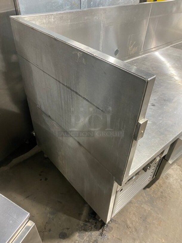 Kairak Custom Made Commercial Work Top Table/ Equipment Stand! With Raised Back And Side Splashes! With Drawer Storage Space Underneath! All Stainless Steel! On Casters! - Image 3 of 8