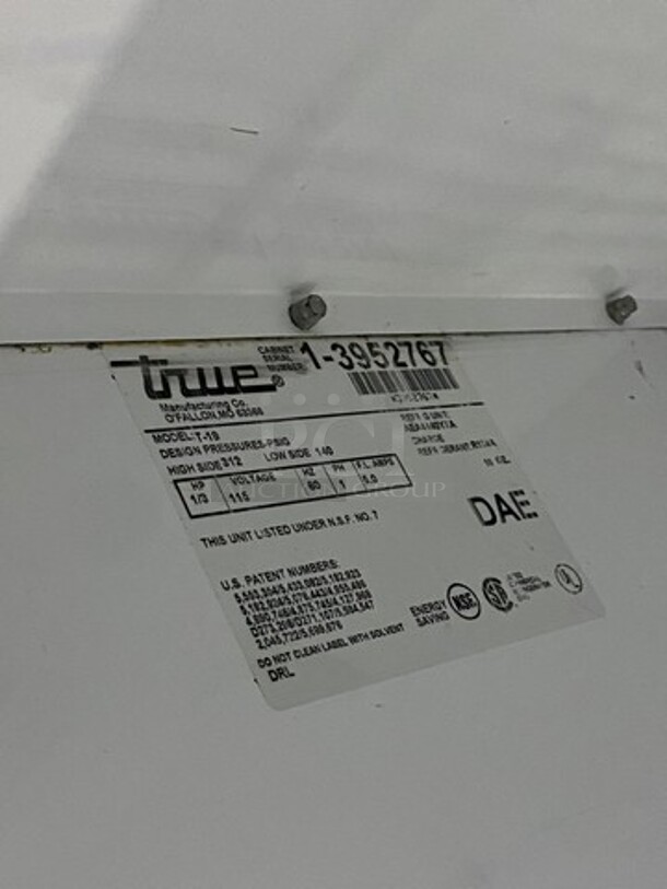 True Commercial Single Door Reach In Freezer! With Poly Coated Racks! All Stainless Steel! On Casters! Model: T19F SN:14699381 115V 60HZ 1 Phase - Image 7 of 9