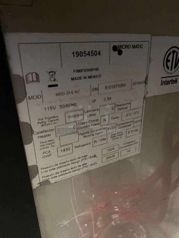 Sweet! 2019 LATE MODEL! Micro Matic Refrigerated Dual Tap Beer Kegerator! Model MDD23ENT Serial 8101670260! 115V 1 Phase! - Image 6 of 8