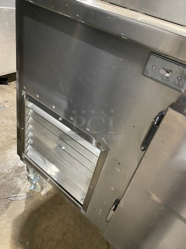 All Stainless Steel Commercial Refrigerated Food Serving Station Counter/ Cold Pan! With Sneeze Guard! On Casters! - Image 10 of 11