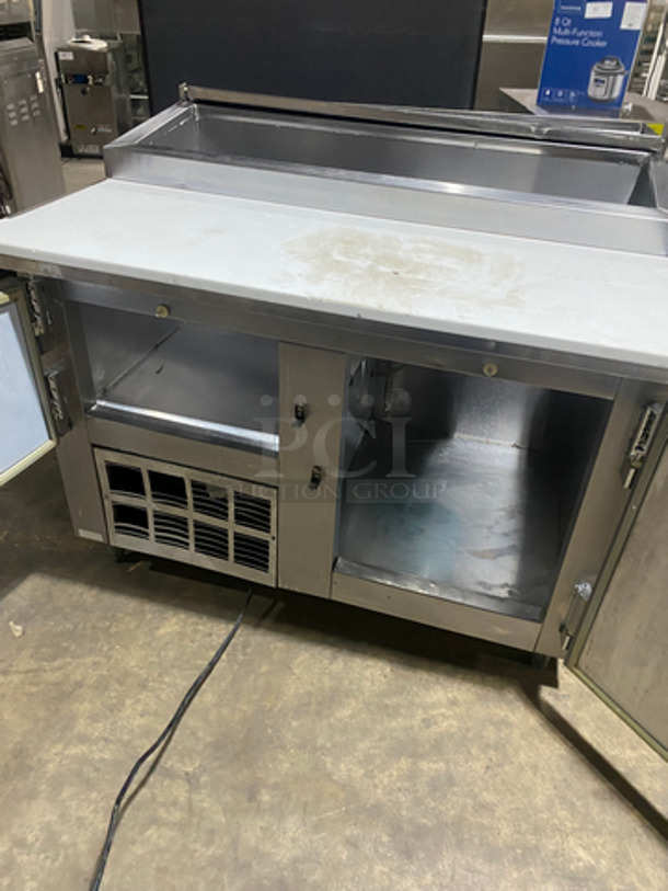Leader Commercial Refrigerated Pizza Prep Table! With Commercial Cutting Board! With 2 Door Underneath Storage Space! All Stainless Steel! On Legs! - Image 5 of 8