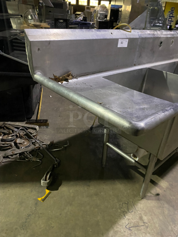 AMAZING! All Stainless Steel Commercial 3 Bay Dishwashing Sink! 3 Section Wash, Rinse, Sanitize! With Dual Drain Boards! On Legs! - Image 4 of 9