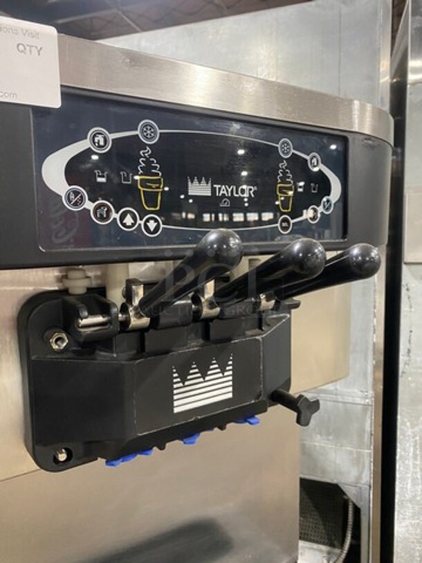 WOW! Taylor Crown Commercial 3 Handle Soft Serve Ice Cream Machine! All Stainless Steel! On Casters! Model: C71333 SN: M0072954! 208/230V 60HZ 3 Phase! - Image 6 of 9