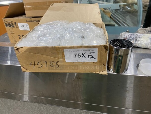 NEW! Metal Seasoning Shakers! 12x Your Bid! 12 Shakers Per Box, 1 Box Per Item Number! - Image 1 of 2