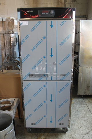 BRAND NEW! CresCor RO151RUA3502083 Quiktherm 350 Stainless Steel Commercial 2 Half Size Door Cook and Hold Cabinet on Commercial Casters. 208 Volts, 3 Phase.  Stock Pictures Used.