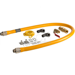 2 BRAND NEW SCRATCH AND DENT! Regency 600GKM3460 60" Mobile Gas Connector Hose Kit with 2 Elbows, Full Port Valve, Restraining Device, and Quick Disconnect - 3/4". 2 Times Your Bid!