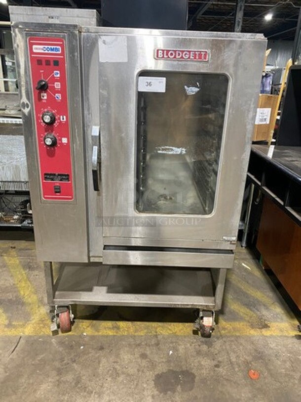 WOW! Blodgett Commercial Electric Powered Single Door Oven/Steamer Combi Oven! With View Through Door! With Storage Space Underneath! All Stainless Steel! On Casters! Model: COS101AA SN: 122998F068S 480V 60HZ 3 Phase