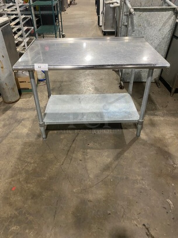 Duke Solid Stainless Steel Work Top/ Prep Table! With Back Splash! With Storage Space Underneath! On Legs! Model: DC7201M