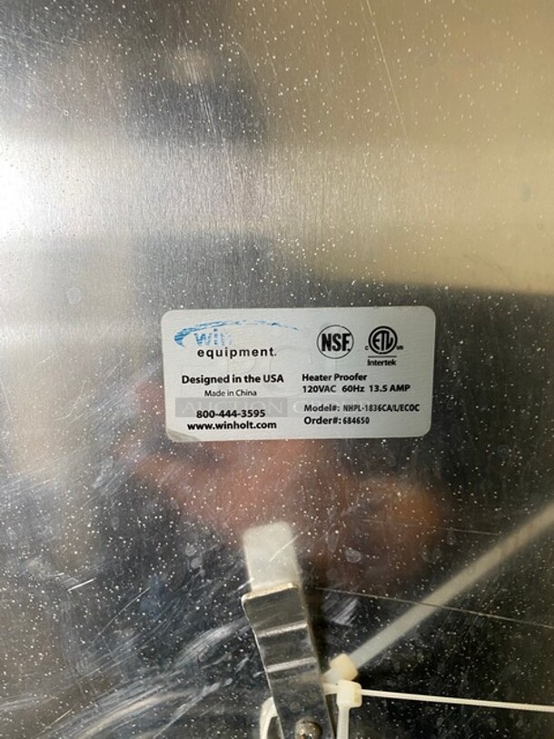 Win Holt Full Height Insulated Mobile Heated Cabinet! Working When Removed! MODEL INHPL-1836C 120V  - Image 5 of 8
