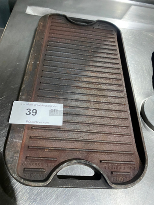Panini/Sandwich Cast Iron Plate With Handles! Double Sided, Ribbed And Flat! - Image 4 of 4