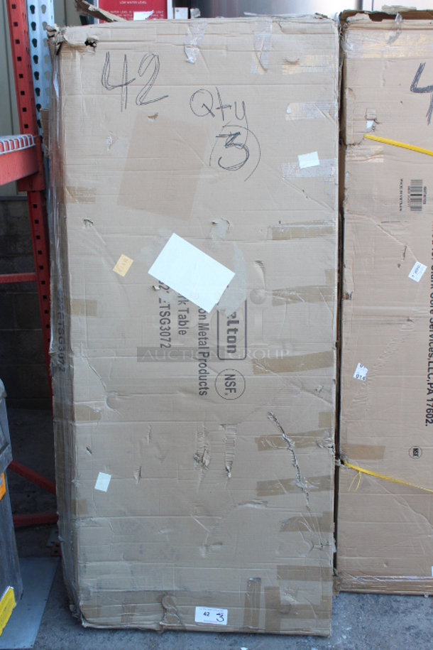 BRAND NEW SCRATCH & DENT!Steelton 30" x 72" 18 Gauge 430 Stainless Steel Work Table with Undershelf and 2" Rear Upturn. Minor damage to the packaging!! 3x Your Bid - Image 3 of 3