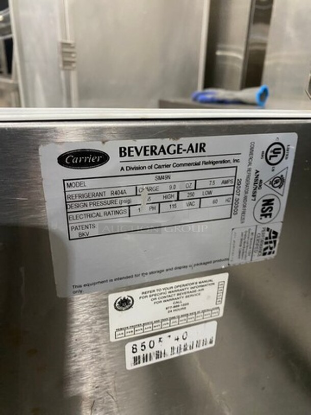Beverage Air Single Side Access Milk Cooler! Stainless Steel! On Casters! Model: SM49N 115V 60HZ 1 Phase - Image 6 of 8