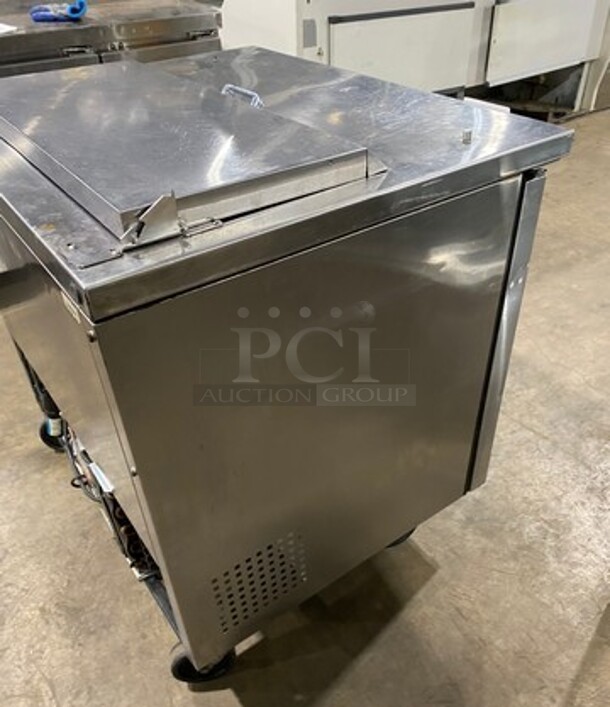 SWEET! True Commercial Refrigerated Sandwich Prep Table With 2 Door Storage Underneath! All Stainless Steel! On Commercial Casters! MODELTSSU3608 SN:8815688 - Image 4 of 9