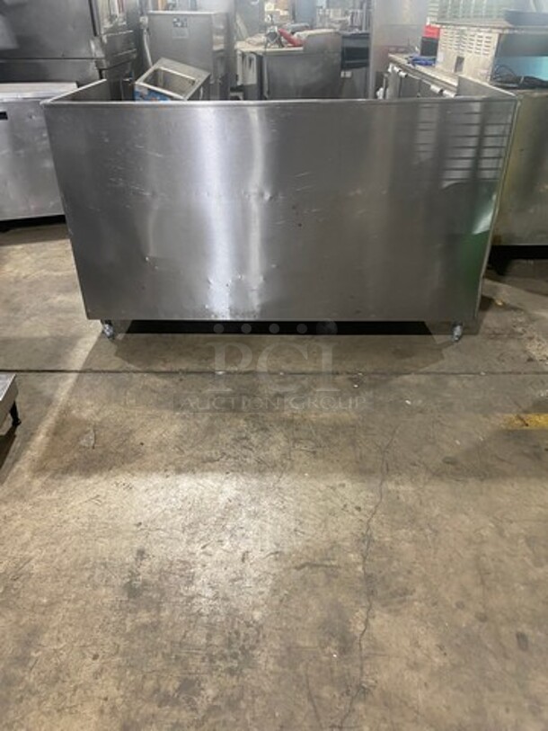 Custom Made Commercial Work Top Table/ Equipment Stand! With Raised Back And Side Splashes! With Storage Space Underneath! All Stainless Steel! On Legs! - Image 3 of 6