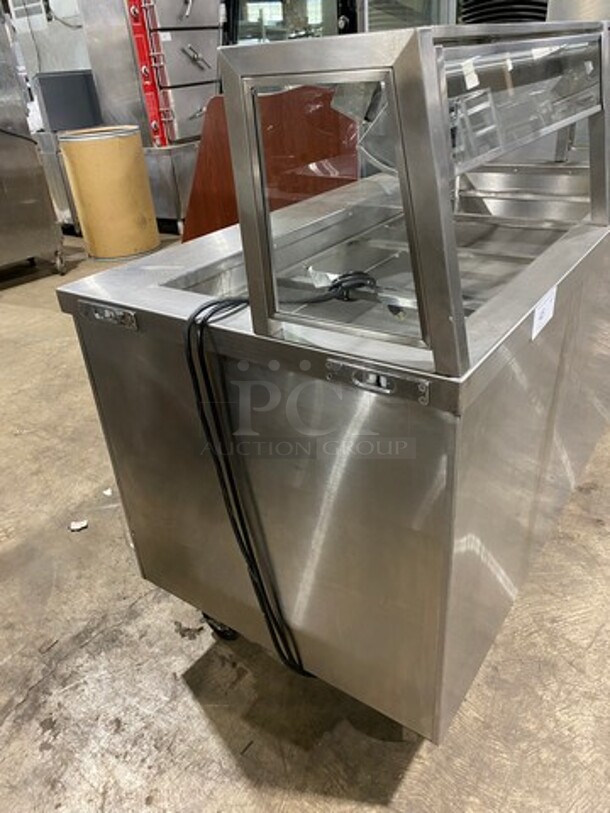 Craig Commercial Refrigerated Food Serving Station Counter/Cold Pan! With Sneeze Guard! With Underneath Storage Space! All Stainless Steel Body! On Casters! Model: LB530SC - Image 2 of 10