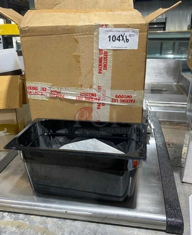 NEW! Black Poly Food Containers! 6x Your Bid! 6 Containers Per Box, 1 Box Per Item Number! - Image 1 of 3