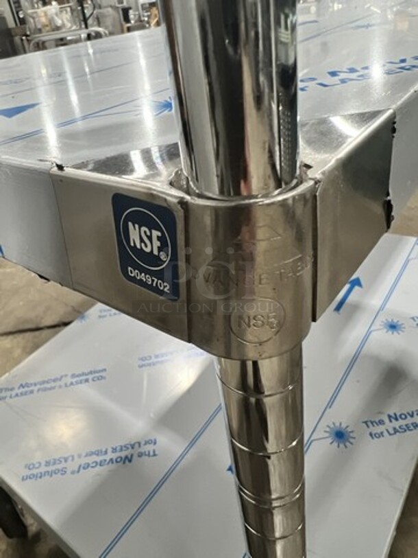 NEW! All Stainless Steel 2 Tier Utility Cart! On Casters! NSF!  - Image 6 of 6