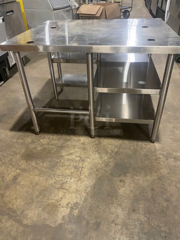 NICE! Wasserstrom Solid Stainless Steel Equipment Stand! With Shelf Storage Space Underneath! On Legs! - Image 3 of 9