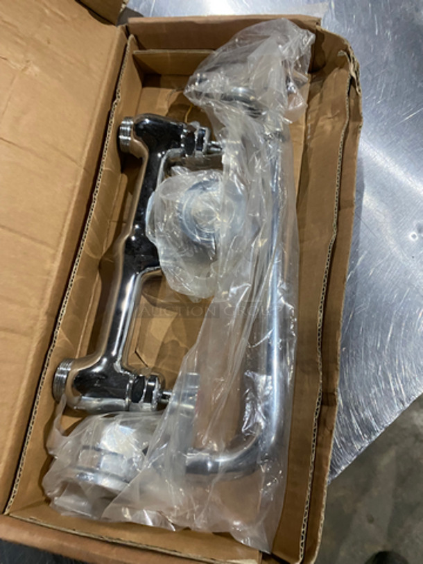 NEW! IN THE BOX! Commercial Faucet With Handles! Stainless Steel! 2X Your Bid! - Image 2 of 5