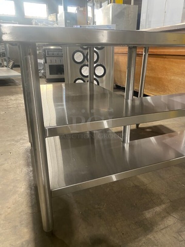 NICE! Wasserstrom Solid Stainless Steel Equipment Stand! With Shelf Storage Space Underneath! On Legs! - Image 7 of 9