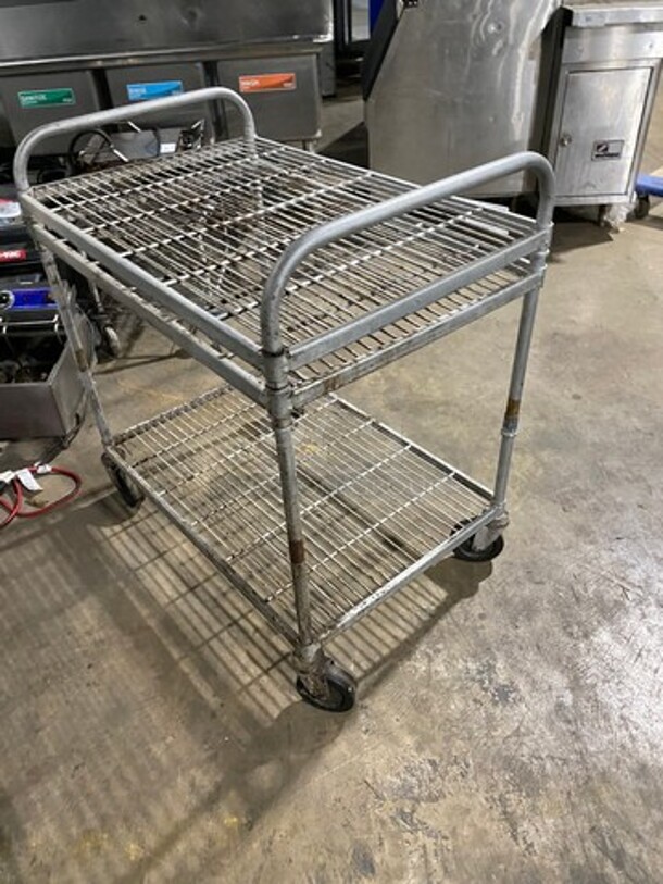 Metal Commercial 2 Tier Cart! With Dual Side Push Handles! On Casters! - Image 3 of 6