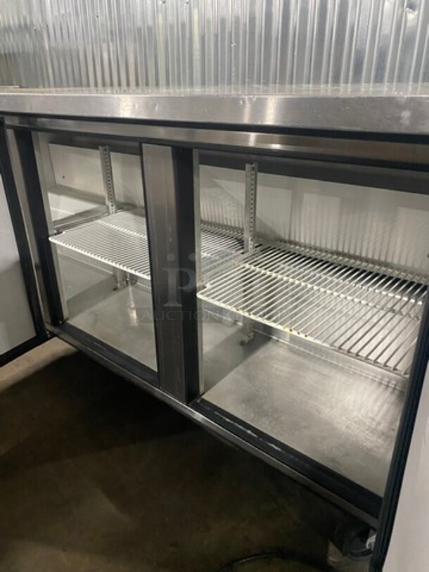 True Commercial Refrigerated 3 Door Lowboy/Prep Top! With Poly Coated Racks! All Stainless Steel! Model TUC72 Serial 7956250! 115V 1Phase! On Casters! - Image 5 of 9