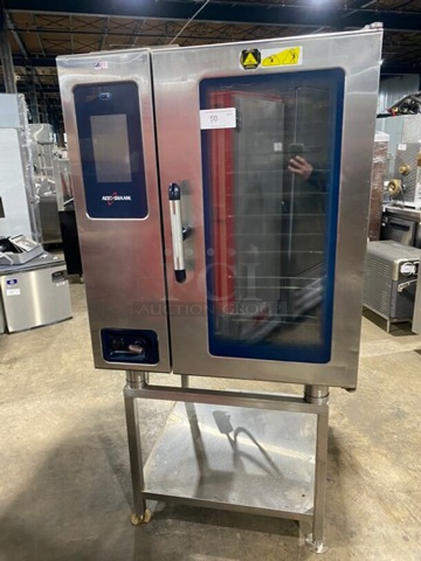LATE MODEL 2016 Alto Shaam Commercial Electric Powered Combitherm Convection Oven! With Underneath Storage Space! All Stainless Steel! On Legs! Model: CTP1010E SN: 1631730000 208/240V 60HZ 3 Phase! Working When Removed!