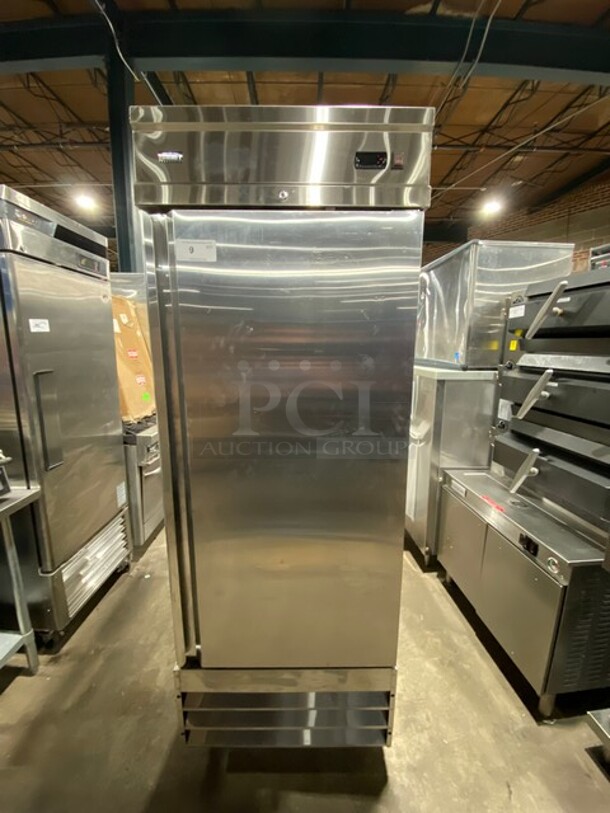 Stainless Steel Commercial One door Reach In Cooler! On Commercial Casters! MODEL SCRR231 - Item #1114303