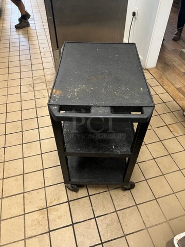 Commercial 3 Tier Poly Utility Cart! On Casters! - Image 3 of 6