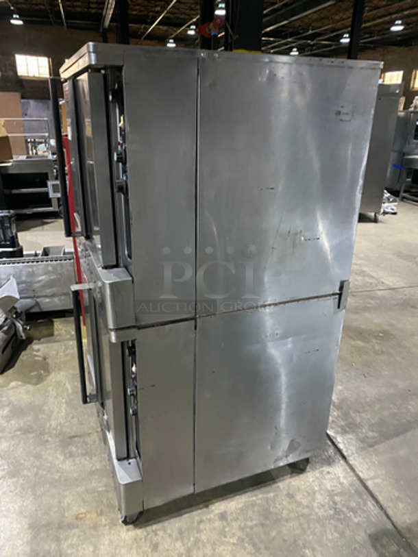 Blodgett Commercial Natural Gas-Powered Double Deck Convection Ovens! With 2 Solid Doors! With Metal Oven Racks And Thermostatic Controls! All Stainless Steel! On Casters! 2x Your Bid! - Image 2 of 9