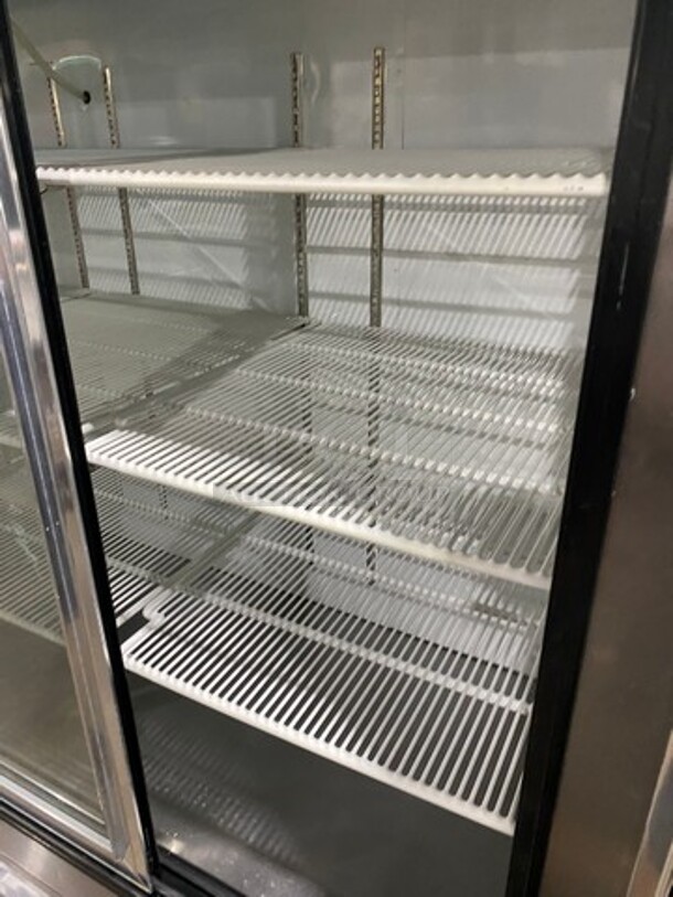 2013 Leader Commercial 4 Door Reach In Cooler Merchandiser! With View Through Doors! Poly Coated Racks! All Stainless Steel! Model: LS96 SN: PW05M0706 115V 60HZ 1 Phase - Image 6 of 9