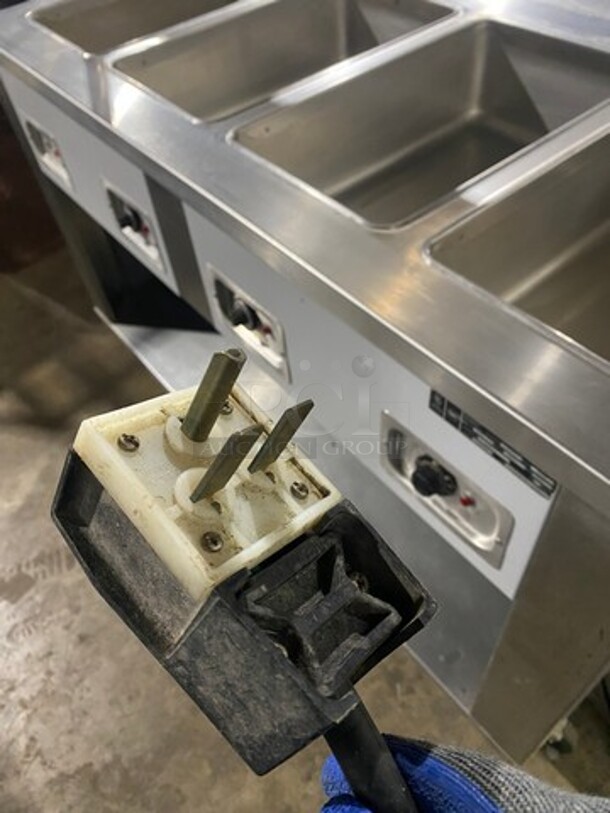 Seco Commercial Electric Powered 4 Well Steam Table! With Storage Space Underneath! All Stainless Steel! Model 4MF Serial 598! 208V 1Phase! On Casters! - Image 10 of 11