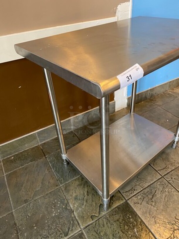 Solid Stainless Steel Work Top/ Prep Table! With Storage Space Underneath! On Legs! - Image 2 of 7