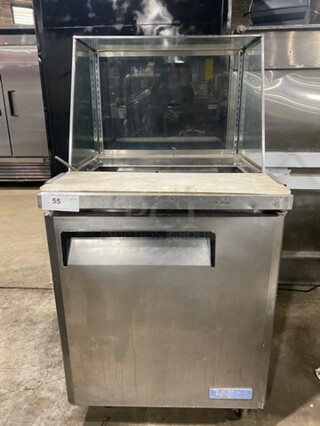 Turbo Air Refrigerated Salad Bar Island! Single Door Storage Space Underneath! All Stainless Steel! On Casters! Model: MST28 115V