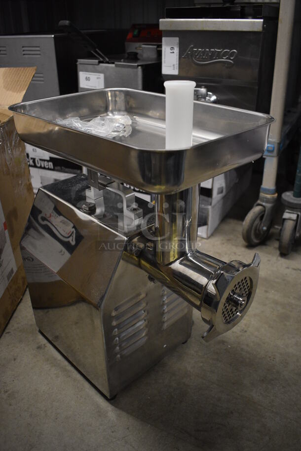 BRAND NEW SCRATCH AND DENT! Avantco Model MG22 Stainless Steel Commercial Countertop #22 Meat Grinder w/ Tray. 110 Volts, 1 Phase. 10x17.5x20 - Image 5 of 6