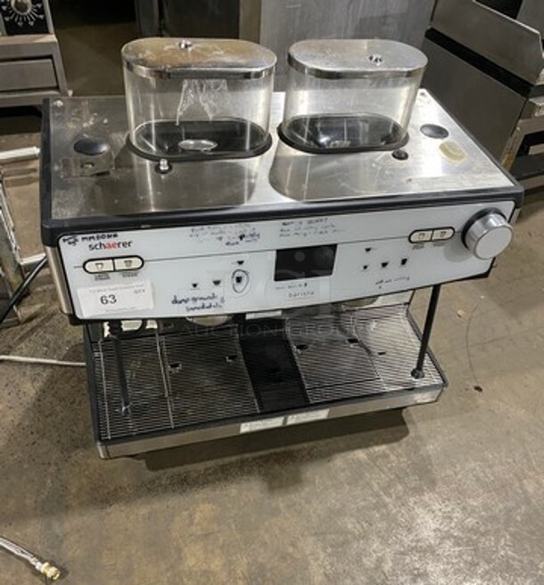 WOW! LATE MODEL! Dunkin Donuts Edition! Schaerer Commercial Countertop 2 Group Espresso Machine! With Steam Lines! Stainless Steel! On Small Legs! - Image 1 of 11