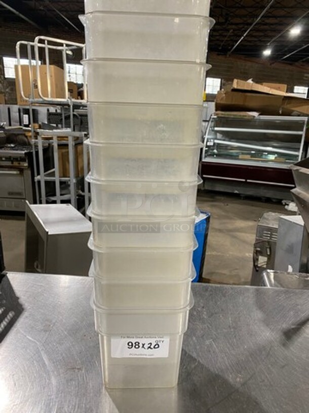 Cambro 4Qt Clear Poly Food Containers! 20x Your Bid!