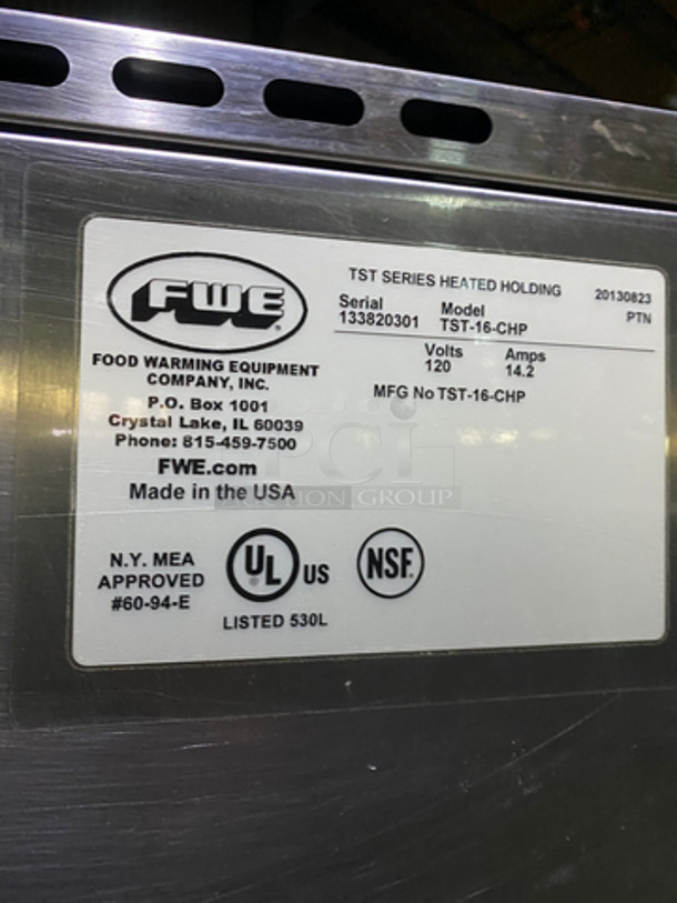 SWEET! FWE Single Door Electric Powered Food Warming Cabinet! Solid Stainless Steel! On Casters! Model: TST16CHP SN: 133820301 120V - Image 7 of 8