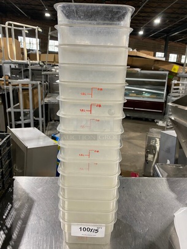Cambro 2Qt Clear Poly Food Containers! 15x Your Bid! - Image 1 of 7