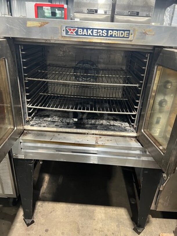 Bakers Pride Commercial Single Deck Convection Oven! With View Through Doors! Metal Oven Racks! All Stainless Steel! On Legs! - Image 4 of 9