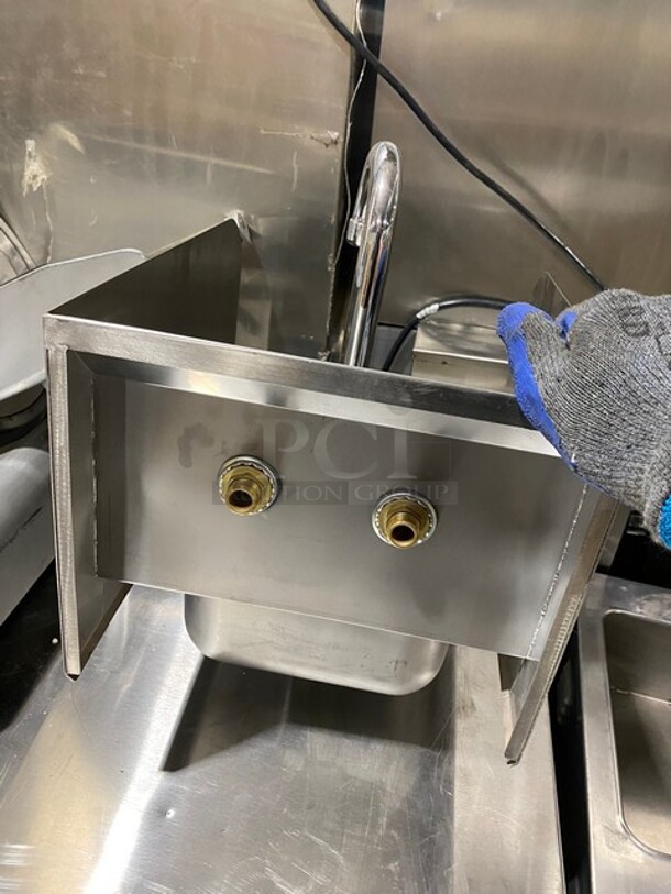 Krowne Commercial Stainless Steel Hand Sink! With Back And Side Splash! With Faucet And Handles! Model: WM300 - Image 3 of 7