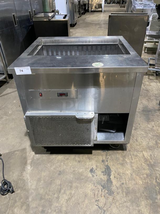 Commercial Refrigerated Sandwich Prep Table! All Stainless Steel! On Casters!